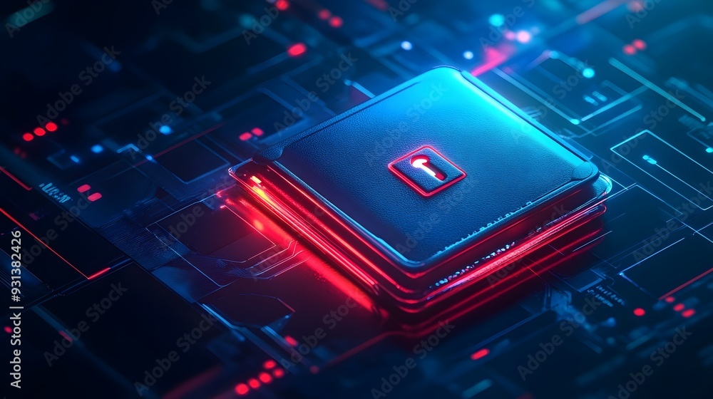 Aufkleber Secure Digital Wallet with Lock Icon for Private Online Transactions
