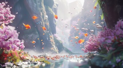 Picture a surreal dreamscape where gravity is optional and imagination knows no bounds.