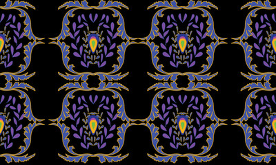 Seamless wallpaper purple flora vector desing