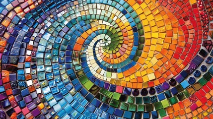 Fototapeta premium Picture an intricate mosaic made from colorful tiles.