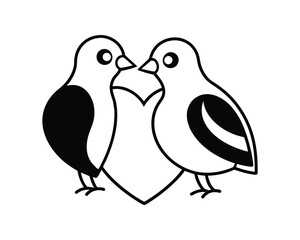 Two love bird Parenthood Vector Icon Pattern.