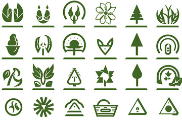 Sustainability Icon Set Eco Friendly Symbols and Signs for Green Living and Environmental Conservation
