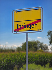 town sign of Ihringen Landkreis Breisgau Hochschwarzwald