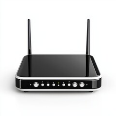 Fototapeta premium Black and white Wi-Fi internet router device