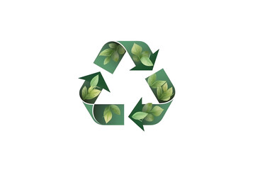 Sustainable Recycling Symbol in Icon Style on White Background
