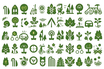 Vibrant and Versatile Icons for Sustainable Living and Environmental Awareness
