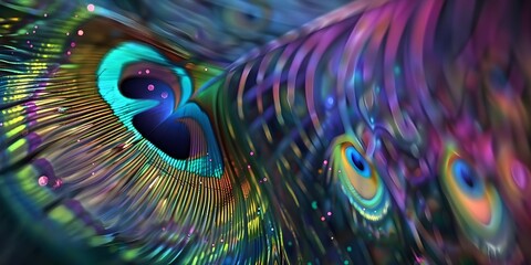 Peacock feather abstract background