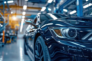 car maintenance service in the background of a car repair shop