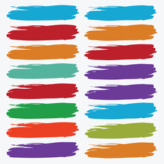 Obraz premium A set of stock rainbow watercolor colorful brush vectors. collection