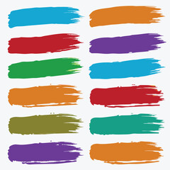 A set of stock rainbow watercolor colorful brush vectors. collection