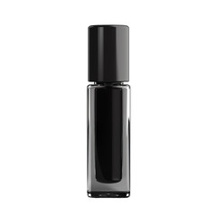 Obraz premium Front view of a black concealer bottle with no labels isolated on a white transparent background.