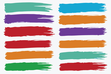 A set of stock rainbow watercolor colorful brush vectors. collection