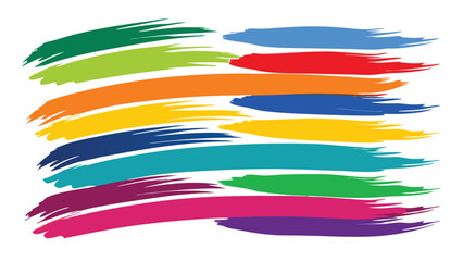 A set of stock rainbow watercolor colorful brush vectors. collection