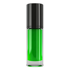 Front view of a Green concealer bottle with no labels isolated on a white transparent background.