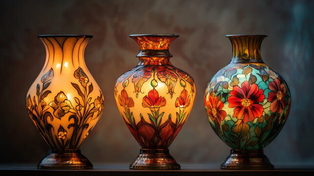 A set of decorative lamps offers a range of styles and functions to enhance any interior. From elegant chandeliers and modern pendants to functional desk and floor lamps, 