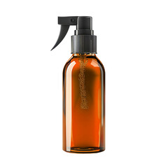 Front view of a orange facial mist bottle with no labels isolated on a white transparent background