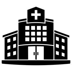 Hospital silhouette vector illustration on a white background