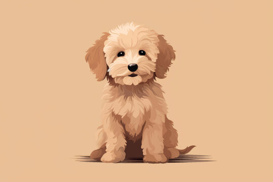 Adorable fluffy puppy illustration