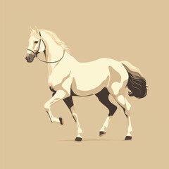 Obraz premium Elegant horse illustration on beige