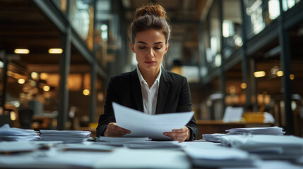 Fototapeta premium businesswoman working hard