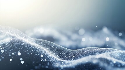 minimalistic abstract technology background with silver particles on blue gradient