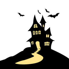 Spooky Haunted House Silhouette