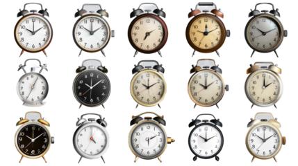 collection Set of retro vintage and modern stylis clock
