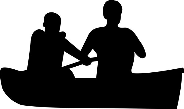 recommend clip art: 
                    Canoe boat rower silhouette water sport adventure