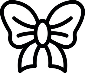 Simple black and white line art illustration of a bow tie, perfect for adding a touch of elegance to any design