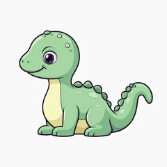 Fototapeta premium Cute cartoon baby dinosaur illustration