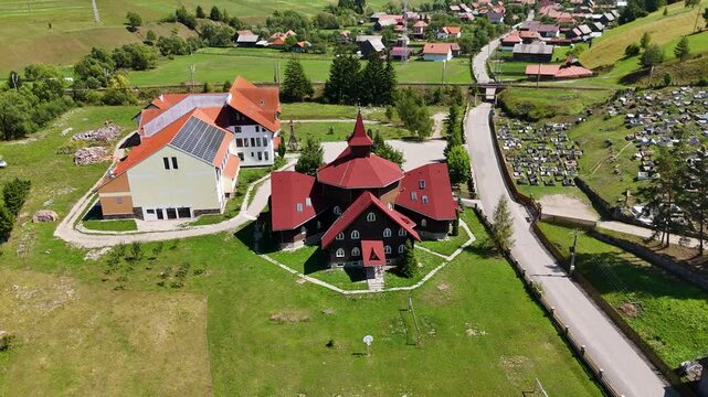 Drone footage of &Aacute;rp&aacute;d-h&aacute;zi Szent Erzs&eacute;bet Roman Catholic Theological High Schoo