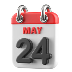 24th May Calendar Icon 3D Render