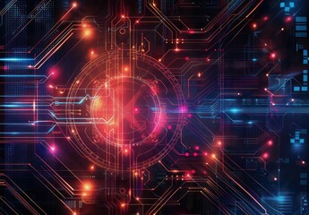 Obraz premium Abstract Circuitry and Digital Technology