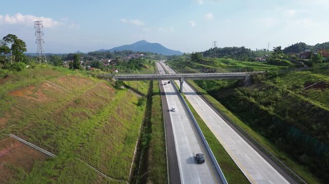 Highway in West Java With Aerial View