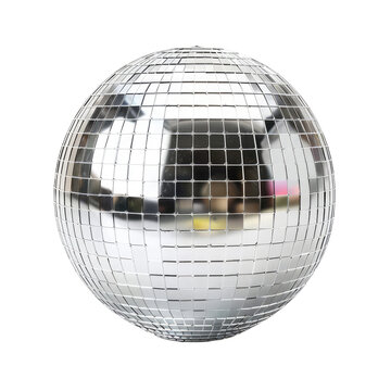 recommend clip art: Silver disco mirror ball isolated white background