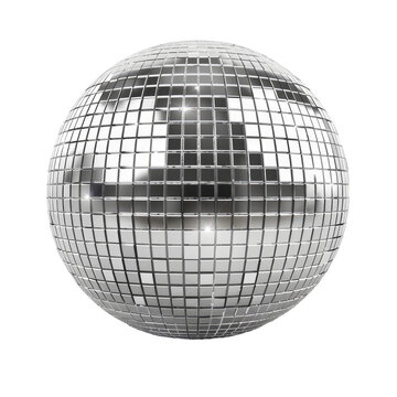 recommend clip art: Silver disco mirror ball isolated white background