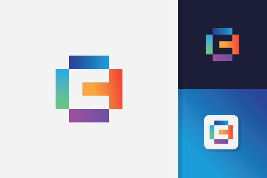 initial letter c technology logo design vector template