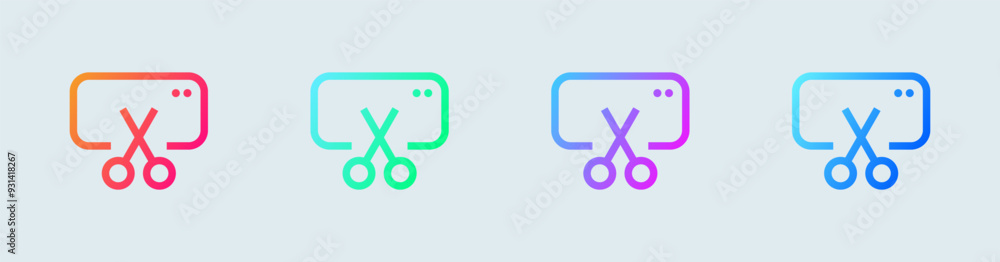 Poster edit line icon in gradient colors. editing tool signs vector illustration.