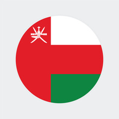 National Flag of Oman. Oman Flag. Oman Round flag.
