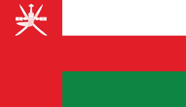 National Flag of Oman. Oman Flag.