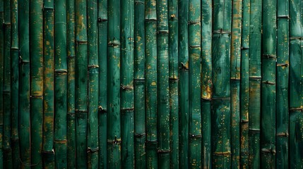 architectural green bamboo wall for japanese mood decoration interior or exterior design old green...