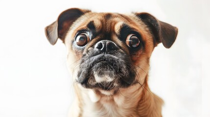 Funny dog isolated on white. 