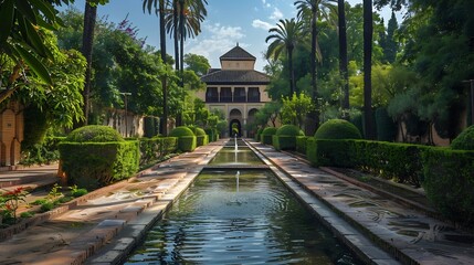 Fototapeta premium Botanical Garden of the University of Granada Jardin Botanico Granada Andalusia Spain : Generative AI