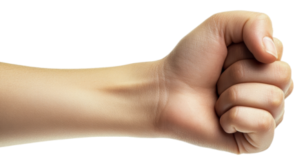 A clenched fist against a white background, cut out - stock png.
