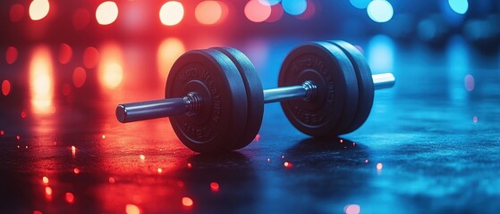 gym dumbbells on the floor
