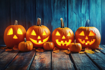 halloween lighting and pumpkins