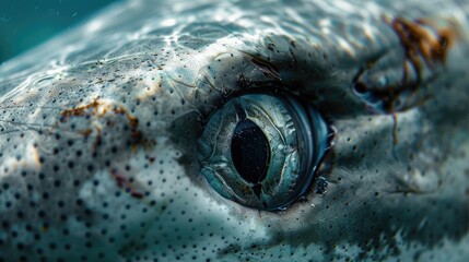 Close-up of a Shark's Eye and Skin