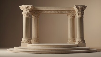 Obraz premium antique white columns, space for text