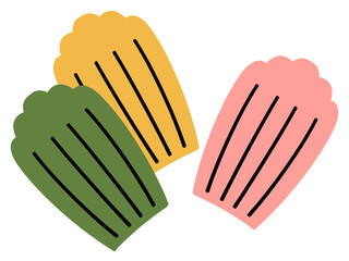 かわいいマドレーヌのイラスト素材