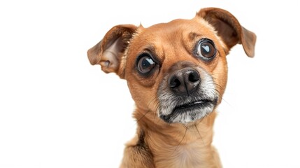 Obraz premium Funny dog isolated on white. 